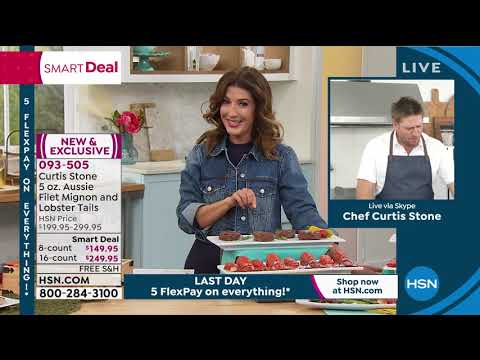 Curtis Stone (4) 5 oz. Aussie Filet Mignon and (4) Lobst...