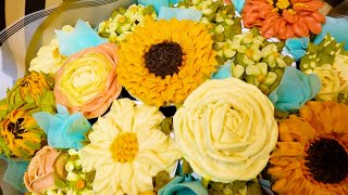 مفاجأة كورس بوكيه كب كيك الورد بتاعي 🧁🤯