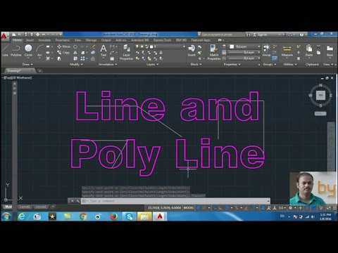Autocad 2015 basic tutorials. How to draw Line and Polyline: cad software - online autocad classes