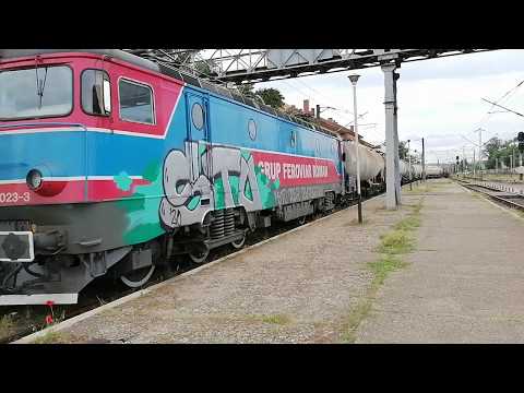 Ea 1023 si Ea 1014 Gfr intra in Timisoara Est cu un marfar