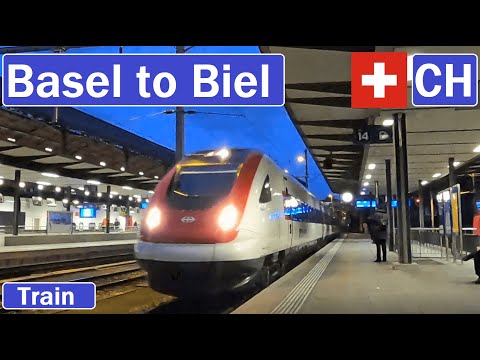 🇨🇭 FROM BASEL TO BIEL BY  SBB TRAIN 2022 | Basel nach Biel mit dem SBB-Zug【4K】