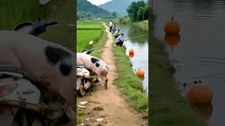 Download lagu This pig is really good at having fun. It can ride a motorcycle and even transform mp3