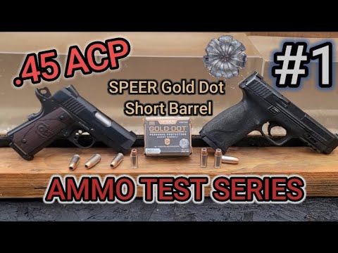 .45 ACP +P Speer Gold Dot 200 gr JHP Gel Test