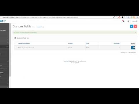 OpenCart 2.0 SALES Custom Fields Explained By Start Online Here