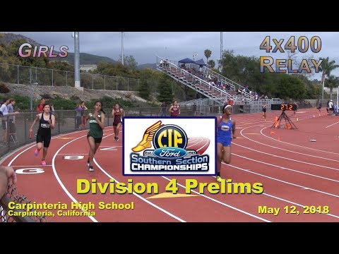 2018 TF - CIF-ss Prelims (D4) - 4x400 (Girls, Heats 4-5 [of 5])