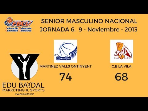 JORNADA 6. CLUB MARTINEZ VALLS BASQUET ONTINYENT - CLUB BASKET LA VILA