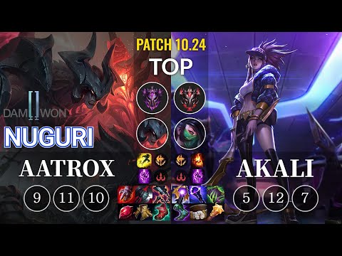 DWG Nuguri Aatrox vs Akali Top - KR Patch 10.24