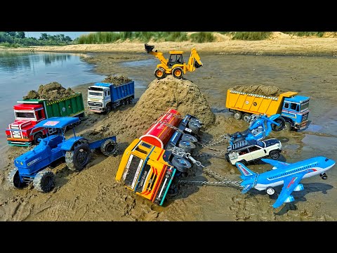 Jcb 3DX Loading Sand Tipper Dumper Truck Accident Pulling Out Plane Car Bike? Jcb ki Khudai Video