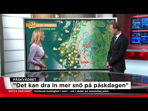 Påskvädret - soligt för många, men också blåsigt - Nyheterna (TV4)