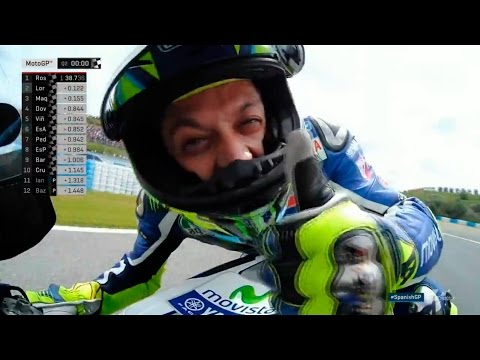 MotoGP: Valentino Rossi is sooo happy about his pole position at Jerez, Spain (2016)