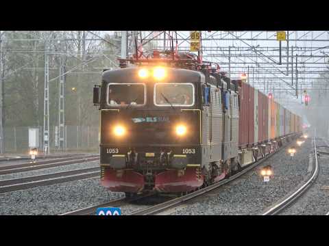 Trains in Värnamo and Store Mosse national park - Sweden, april 2025