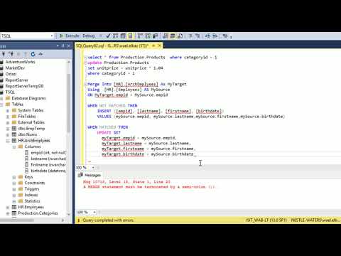 MS SQL Server 2016 course 70-761 - Chapter 7 Using DML to Modify Data - B