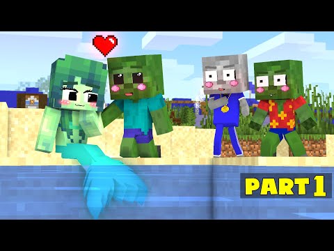 Monster School || Cute Baby Zombie Mermaid Love Story (EPISODE 1) - Minecraft Animation