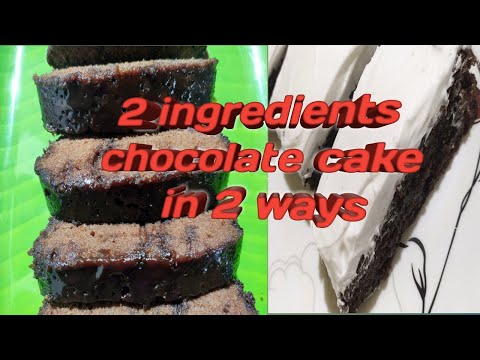 2 ingredients chocolate cake in 2 ways,/easy cake recipe /azza's smile
