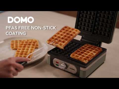 DOMO Wafelijzer - rechthoekige wafels 4x7 - sage green