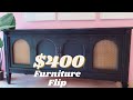MIDCENTURY MODERN RECORD PLAYER CONSOLE | FURNITURE MAKEOVER