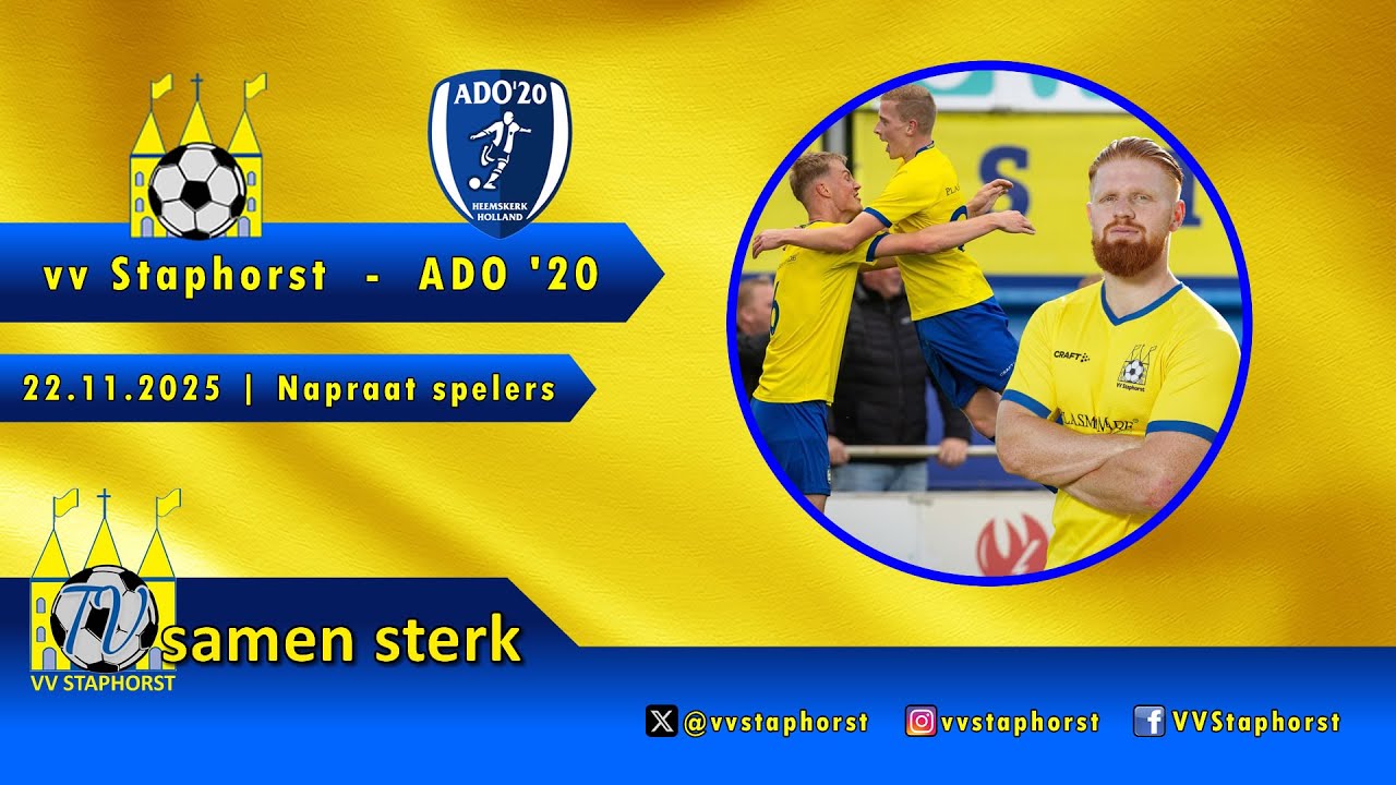 Watch Staphorst vs ADO 20 Heemskerk Highlights Season 2025/2026