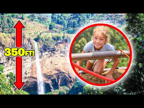 Rappelling DOWN 350 ft WATERFALL IN AFRICA! || Uganda
