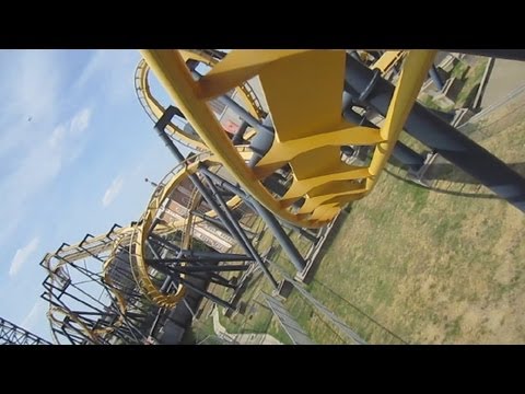 On-ride point of view of Batman The Ride