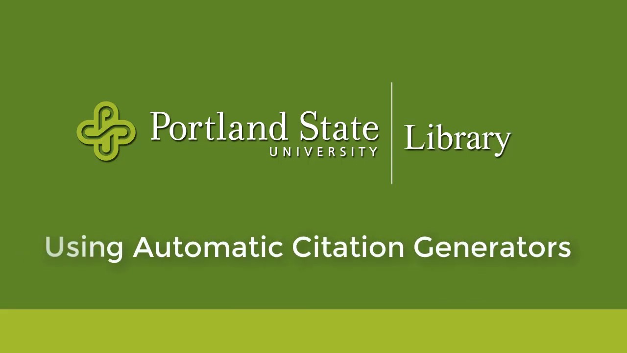 Using Automatic Citation Generators