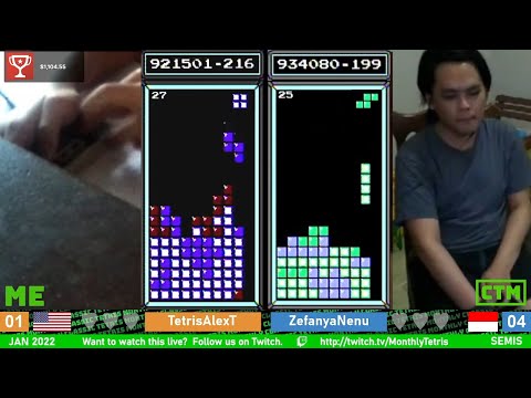 DIRTY DUEL! MASTERS Semifinals: Alex T, Nenu – Classic Tetris Monthly Jan. 2022 [13/15]