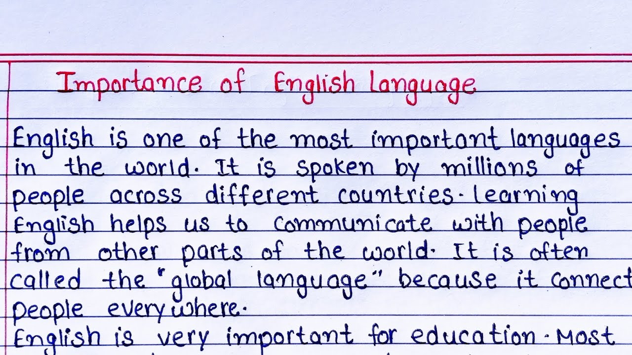 Importance of English Language/Write Essay on Importance of English Language/Easy & Short Essay