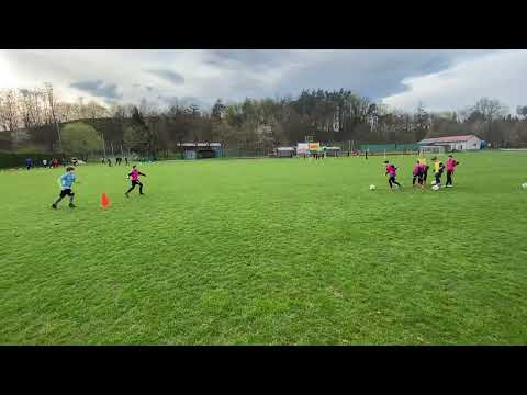 Herní cvičení 2. typu - Situace 2 na 1 se zpracováním míče | Starší přípravka FK Velká Bystřice