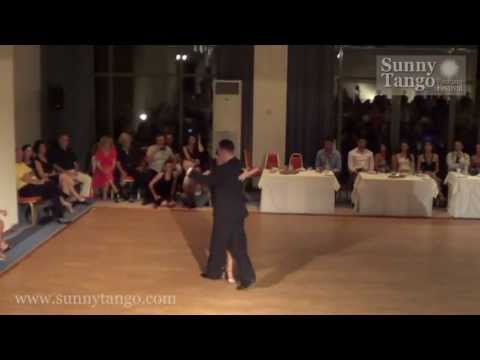  Kostas Nikolaidis  and  Vassia Thanopoulou  are  dancing  to  the  tango  "  Patetico  "  by  Osvaldo Pugliese  at  Sunny Tango Festival  in  2013