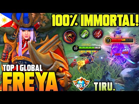 IMMORTAL HERO, OFFLANE! | Top 1 Global FREYA Ranked Gameplay BEST BUILD By ᴛɪʀᴜ. - MLBB