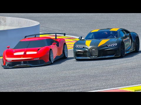 Ferrari P80/C vs Bugatti Chiron SS 300 at Spa
