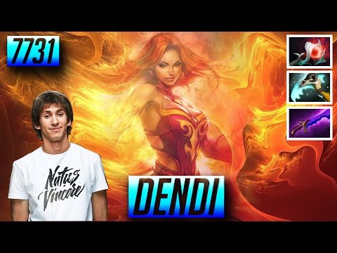 Dendi Lina Gameplay 7371 MMR Dota 2 #proreplay