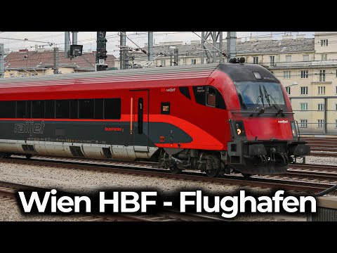 ÖBB RailJet in the Danube metropolis of Vienna | 4K Cab Ride Vienna Central Station - Vienna Airport