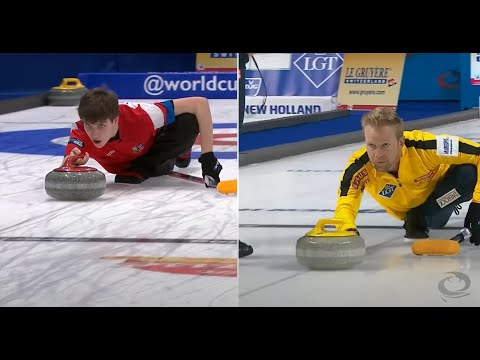 #wmdcc2022 Split screen: Vít Chabičovský (CZE) & Niklas Edin (SWE) delivery comparison