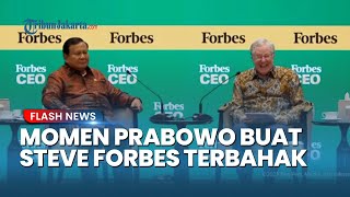 Candaan Prabowo Bikin Peserta hingga Steve Forbes Tertawa Terbahak saat Bahas Kuliah di Harvard
