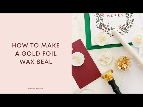 Part of a video titled How to make a gold foil wax seal - YouTube