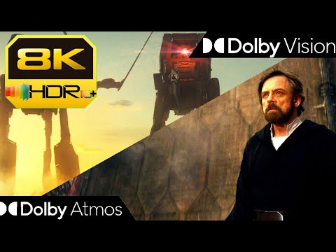 [8K HDR10+] Master Skywalker Faces the First Order - The Last Jedi (2017) | Dolby Vision•Atmos
