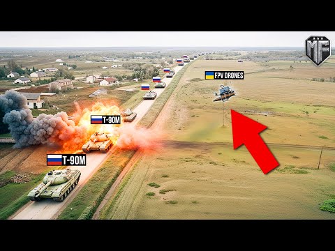 Russian “INVINCIBLE” T-90M Tanks Break Through Ukrainian Drone Defenses - Then THIS Happened...