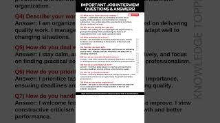 8 Most Important Job Interview Questions and Answers