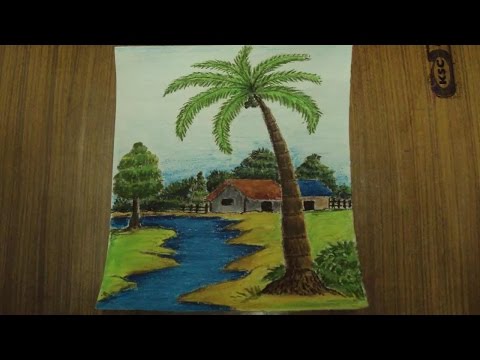Drawing a Village Landscape with Pastel Color Part 2