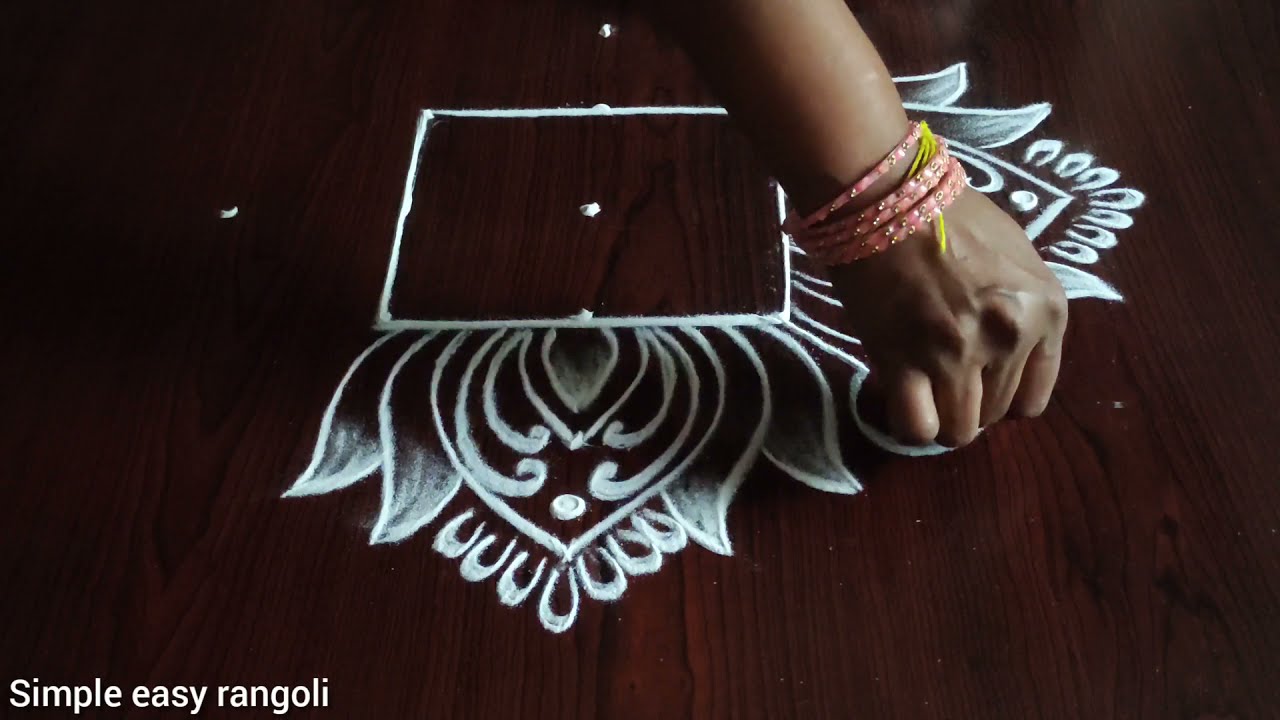 easy lotus flower deisgn 5 dot kolam design by simple & easy rangoli