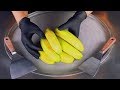 ASMR Banana Ice Cream Rolls How To Make Oddly Satisfying Rolled Ice Cream With Bananas Food 4k