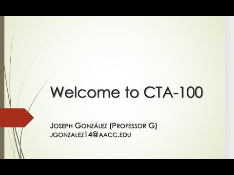 Intro to CTA-100 Spring 2021