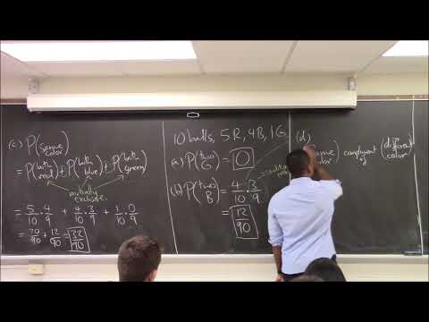 Math 1108-R17 Lecture 28 - More probability examples; Binomial Probabilities