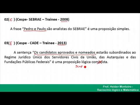 Cespe - Proposição simples ou composta? - Polícia federal
