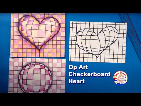 Op Art Checkerboard Heart (Mrs. Brown • Art ®)