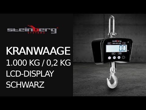 Video - Kranwaage - 1.000 kg / 0,2 kg - LCD - schwarz