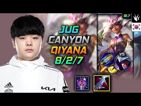 Canyon Qiyana Jungle vs Talon - 캐니언 정글 키아나 월식 선제공격 - LOL KR 12.7
