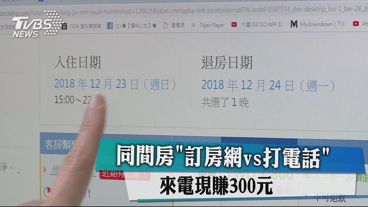 「訂房網vs打電話」比價 同間房來電現賺300元