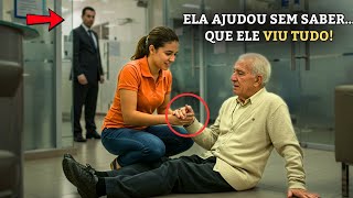 💖ELA SIMPLES E PURA AOS 18, AJUDOU UM IDOSO NO BANCO, SEM SABER QUE ERA PAI DO GERENTE MILIONÁRIO...