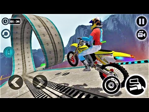 Impossible Motor Bike Tracks 3D New Yellow Bike Unlocked -Best Android Gameplay HD